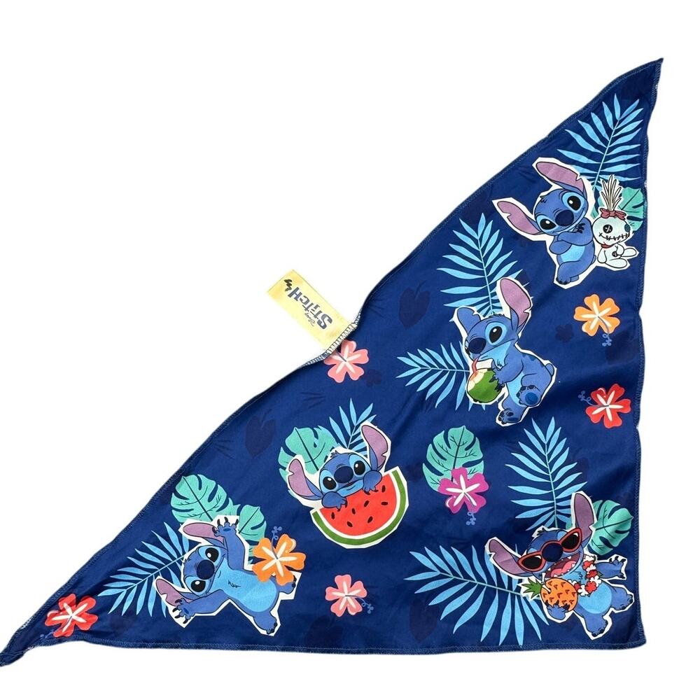 Disney Stitch Petco Dog Bandana Tropical Blue Hawaii Luau